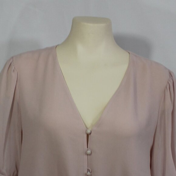 Wilfred  Aritzia Sofiane Cropped Blouse woman V-neck button up  size small - Picture 3 of 8